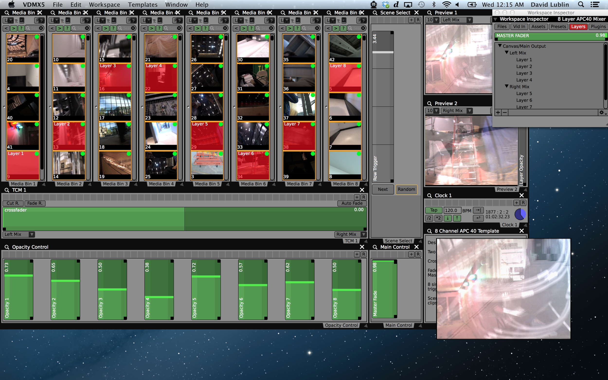 The 8 Layer APC40 VJ Mixer Template for VDMX — VDMX - MAC VJ SOFTWARE
